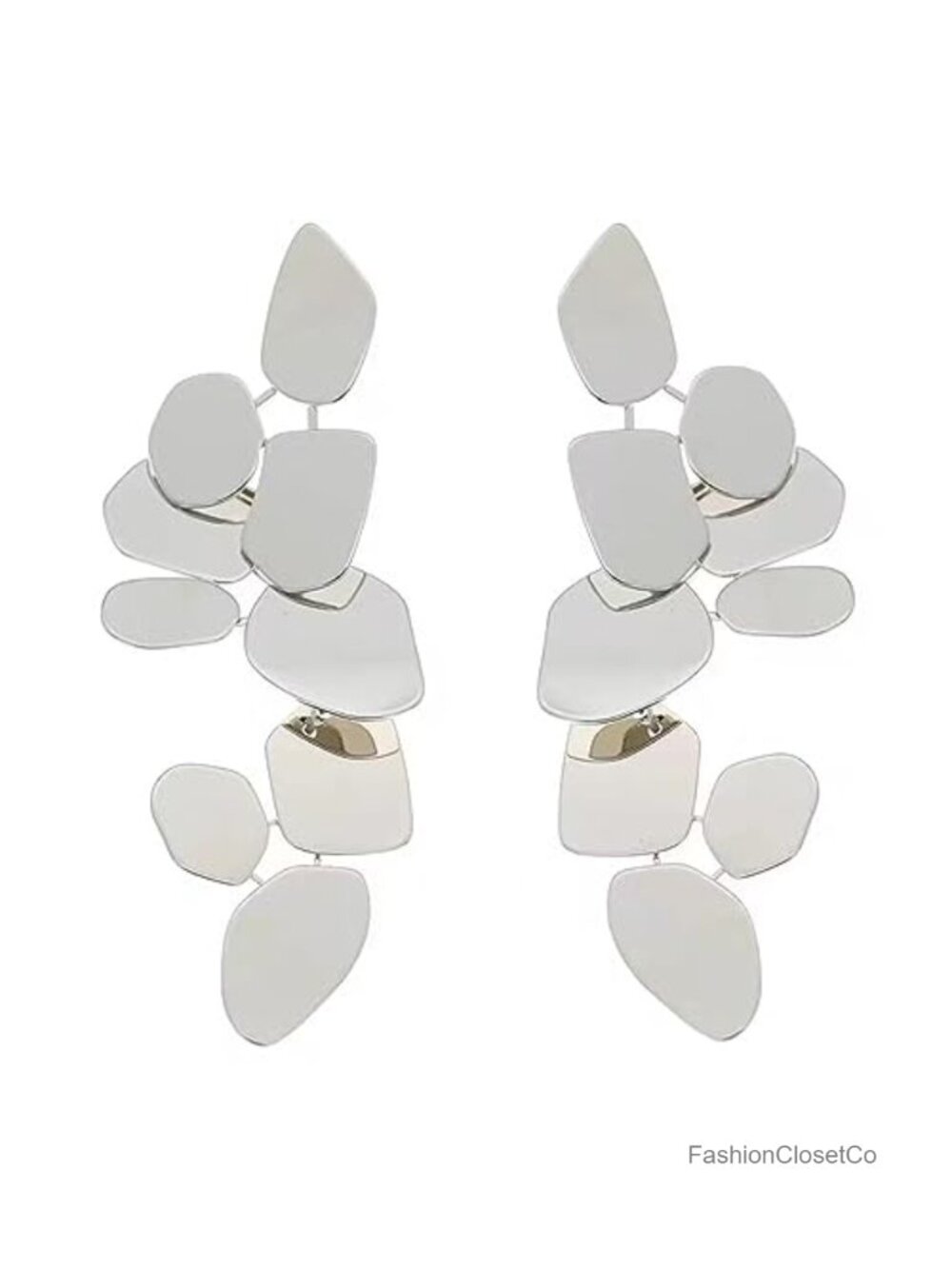 Hypoallergenic Geometric Disc Dangle Earrings 925 Silver Post Handmade